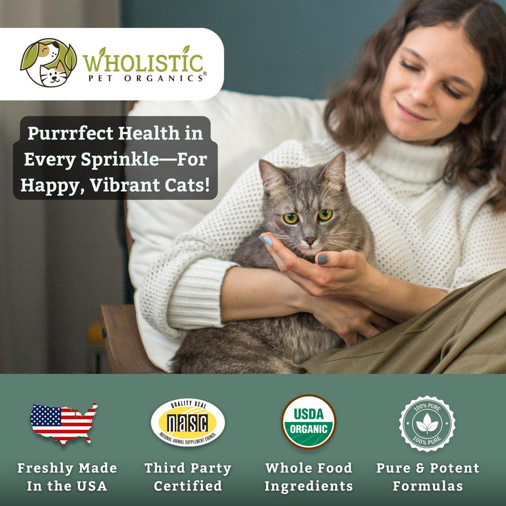 Wholistic Pet Organics Feline Complete, aroma suave que agrada durante la administracion
