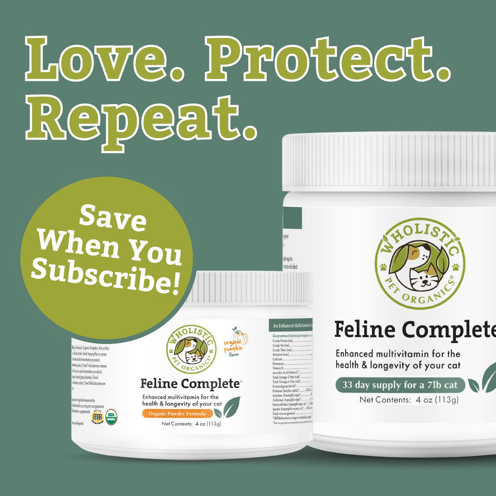 Wholistic Pet Organics Feline Complete, mezcla probiótica, favorece una digestión suave y equilibrada