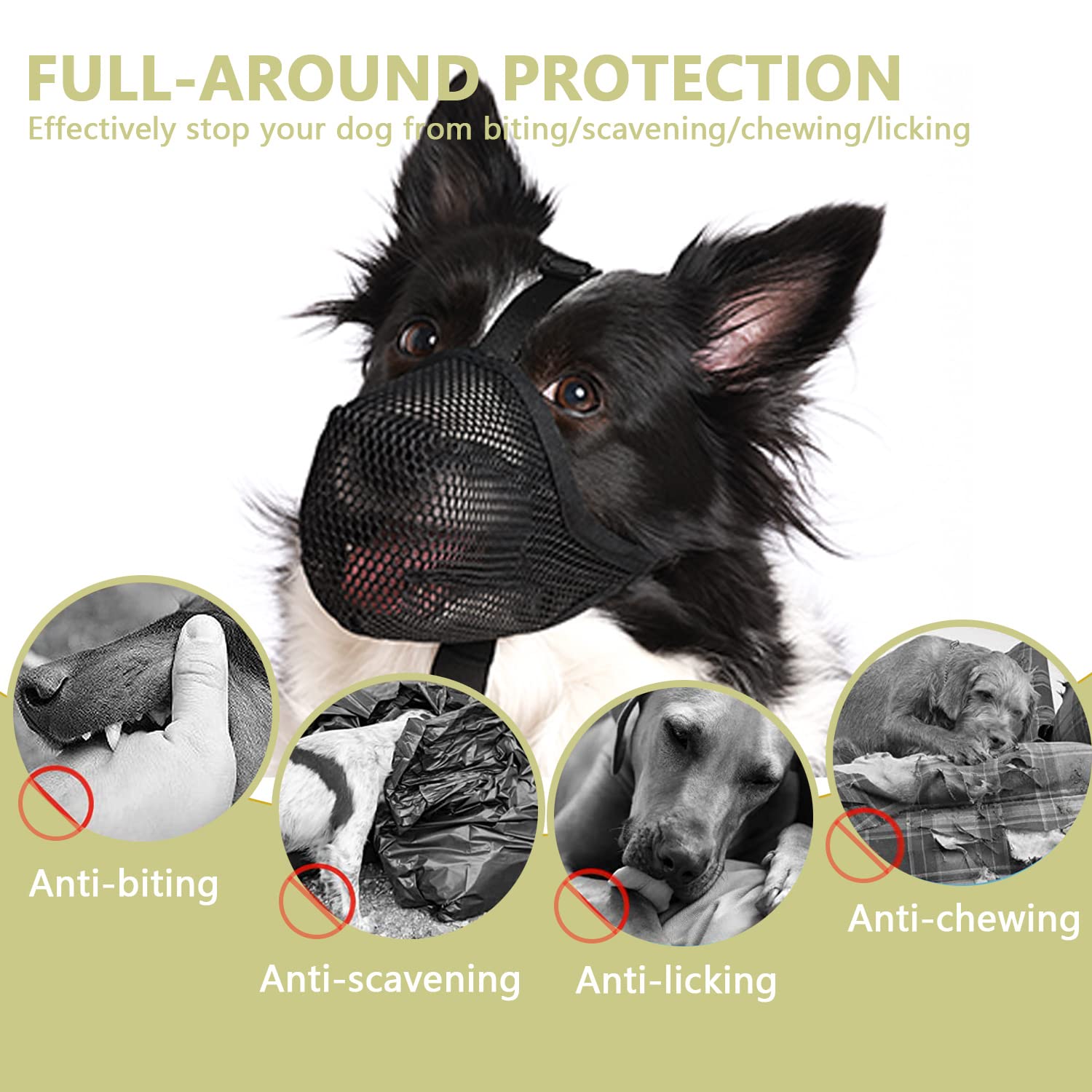 Whongkidz bozal lavable y duradero ideal para visitas al veterinario.