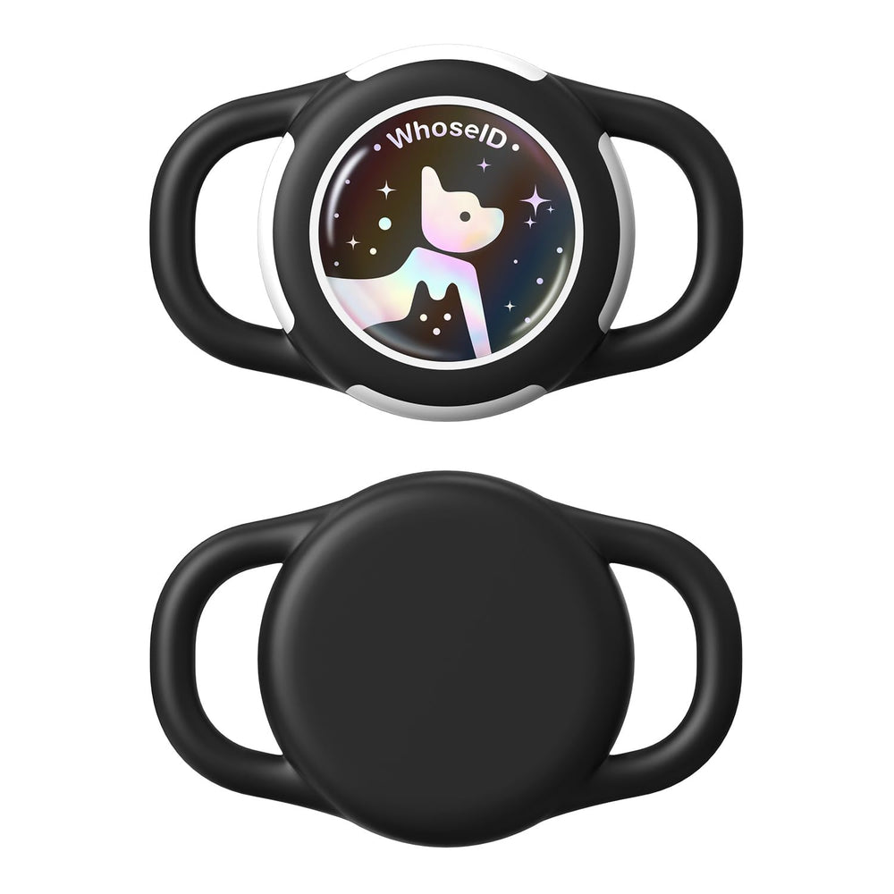 WhoseID funda de silicona para AirTag, negro, ligera y resistente al agua.