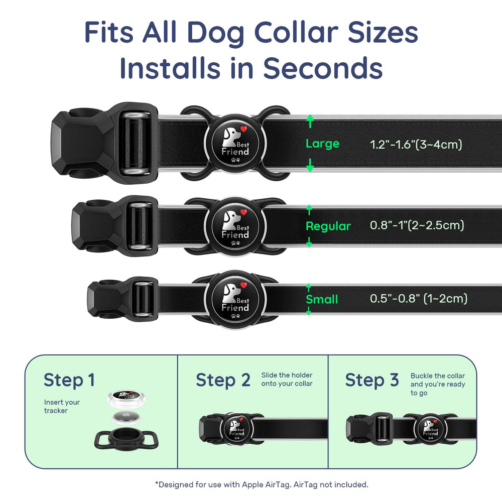 WhoseID instalación rápida sin herramientas para collar de perro.