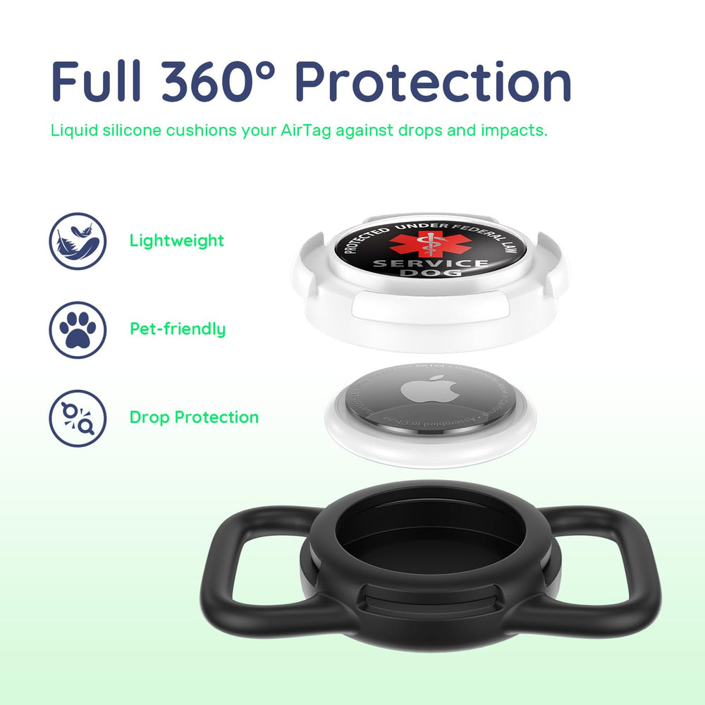 WhoseID AirTag Holder, mensajes de alto contraste en el collar.