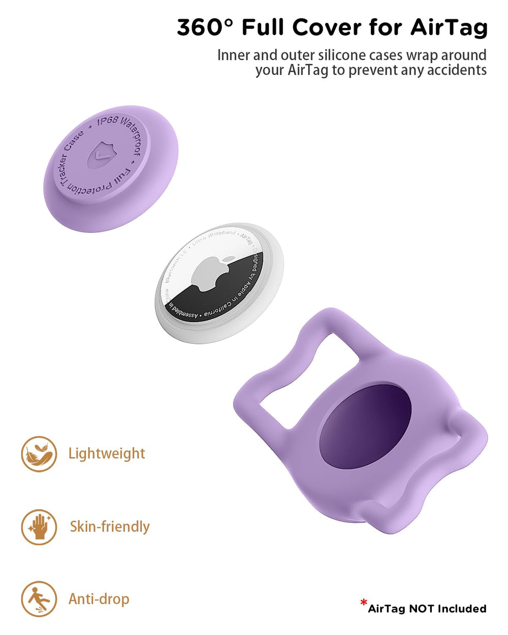 WhoseID AirTag Holder con ajuste de ancho 1-1,5 pulgadas.