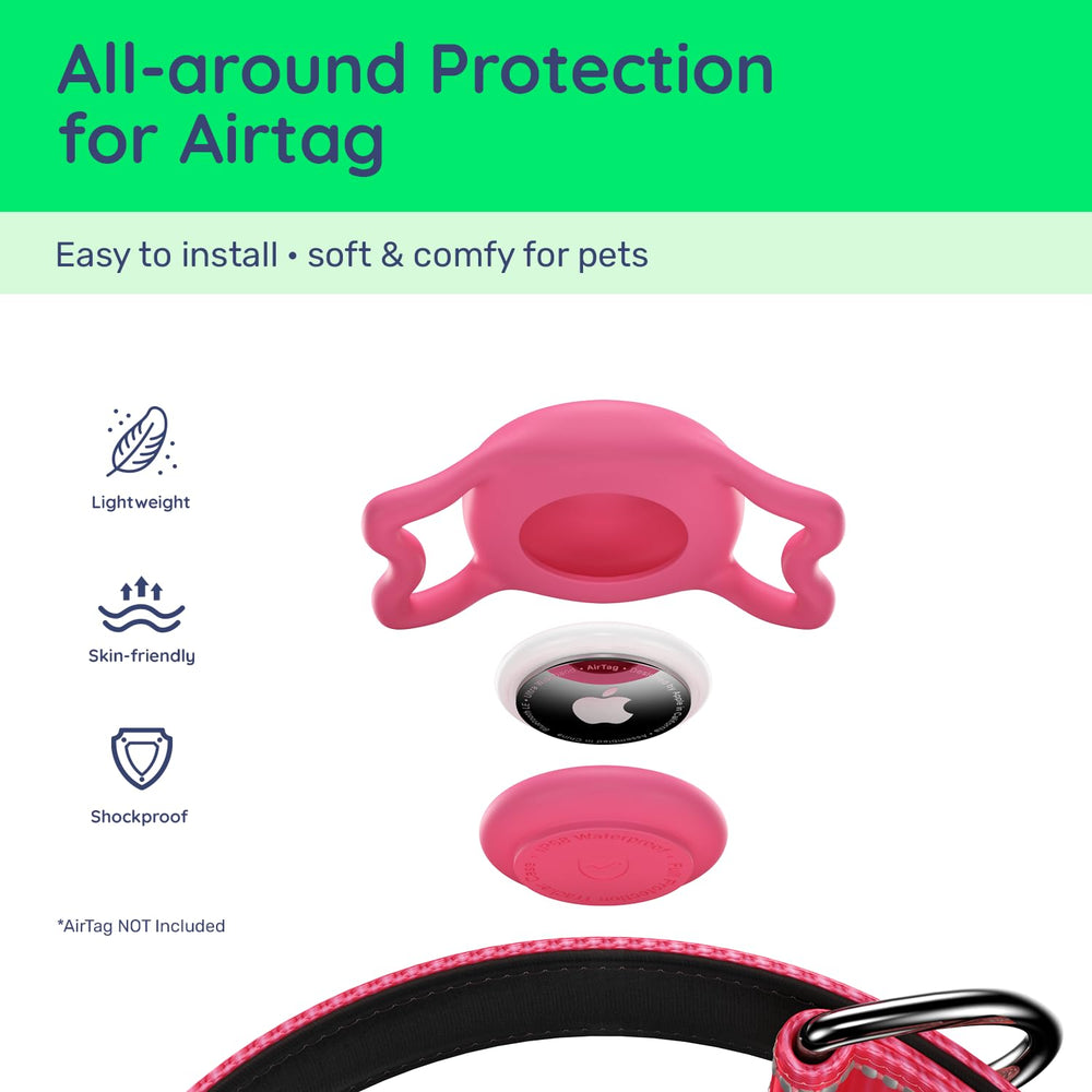 WhoseID collar AirTag con cierre de seguridad, ayuda a evitar aperturas accidentales.