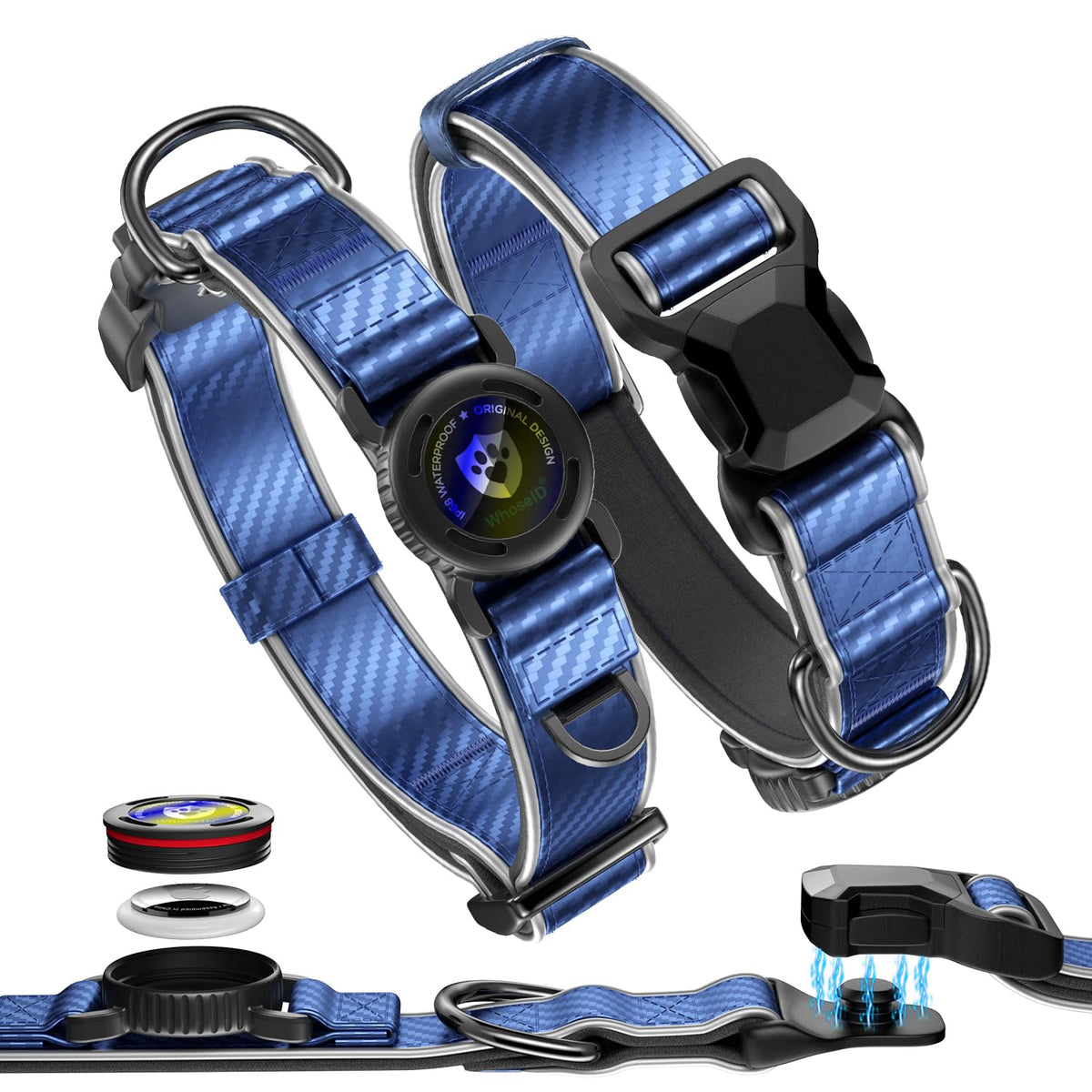 WhoseID collar con localizador Apple integrado para seguimiento seguro
