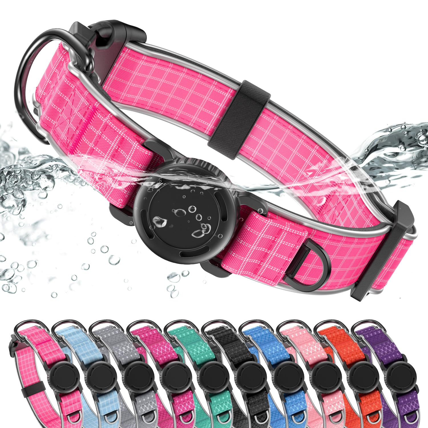 WhoseID Collar porta Airtag: compartimento seguro para rastreo.