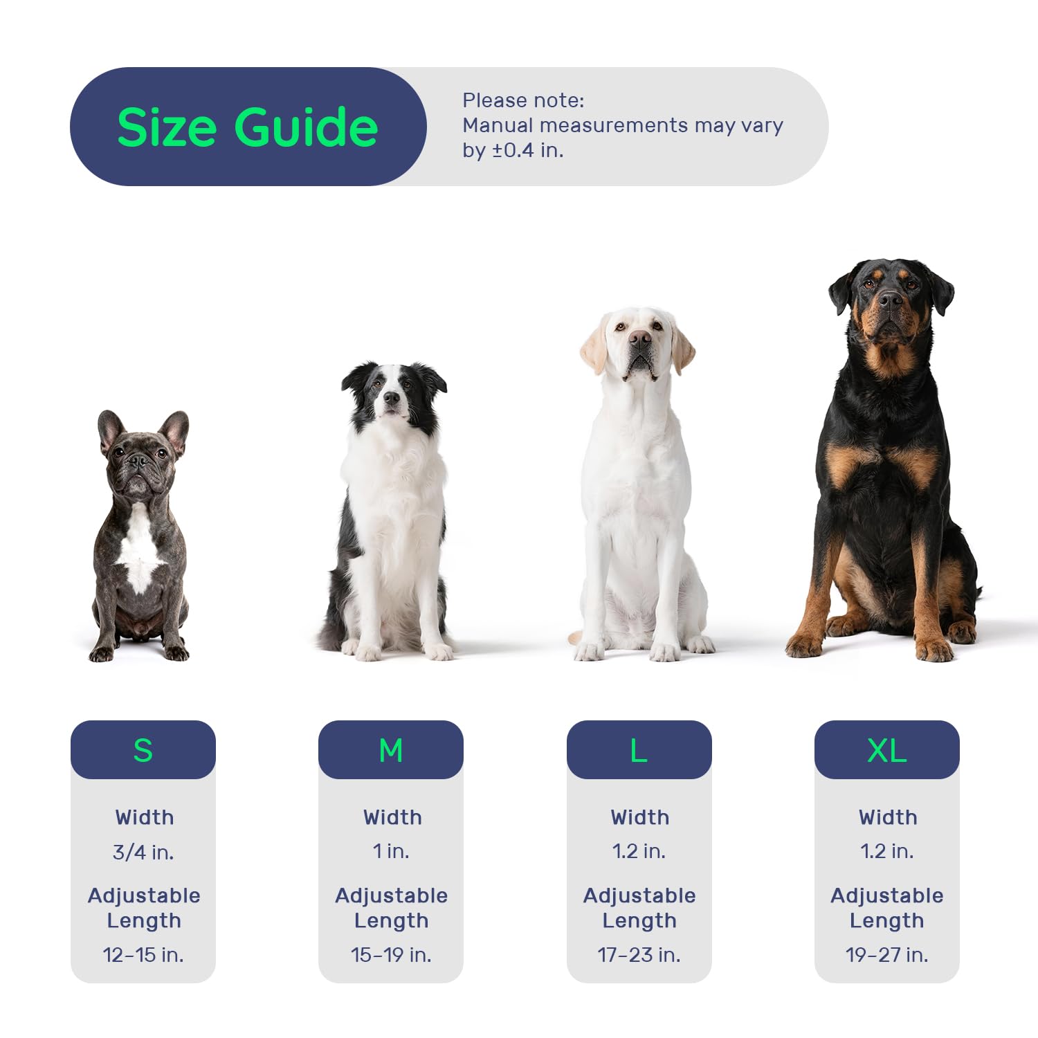 WhoseID collar grande para perros grandes y activos