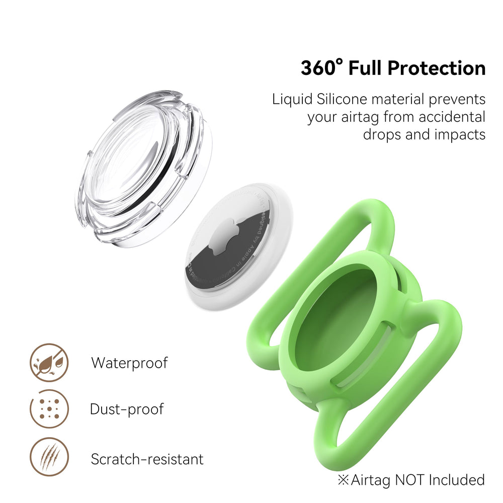 WhoseID funda de silicona suave para etiqueta, instalación fácil en collar.
