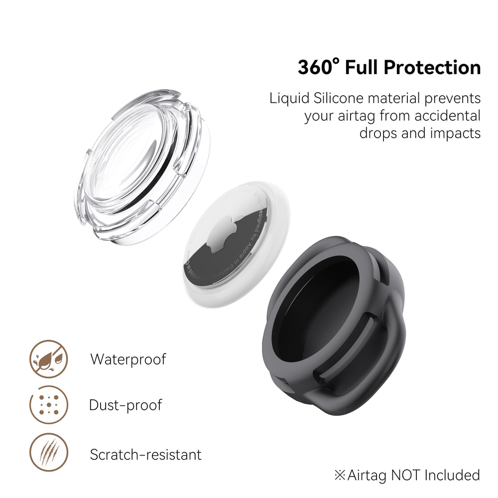 WhoseID portador AirTag para collar de gato, silicona suave que absorbe impactos.