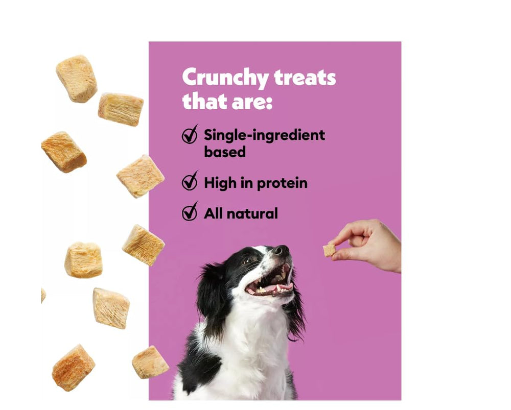 Snack portátil Wiggles & Wags de pollo deshidratado para cualquier lugar.
