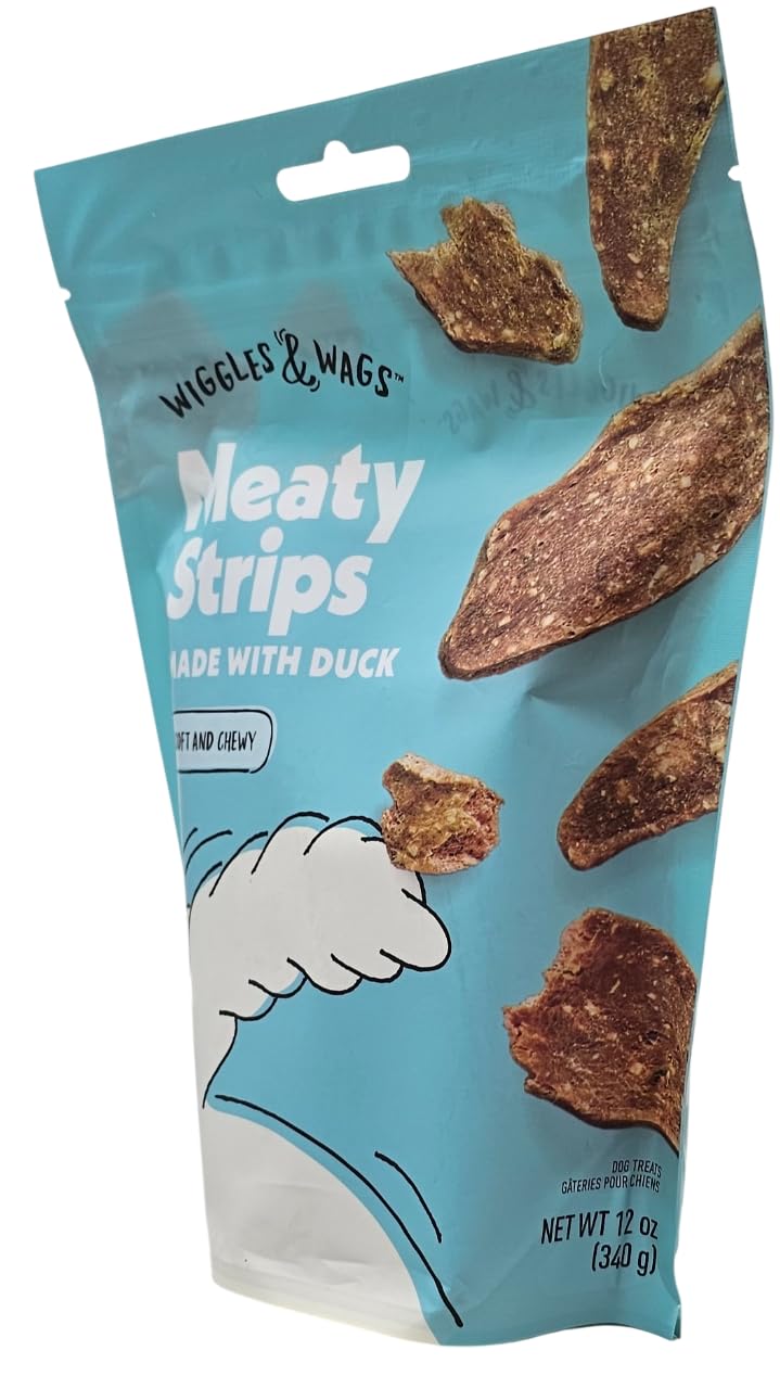 Textura suave de tira de pato Wiggles & Wags para masticar con satisfacción