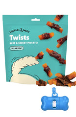 Wiggles & Wags Twists con empaque 16oz, recompensa sabrosa para perros.