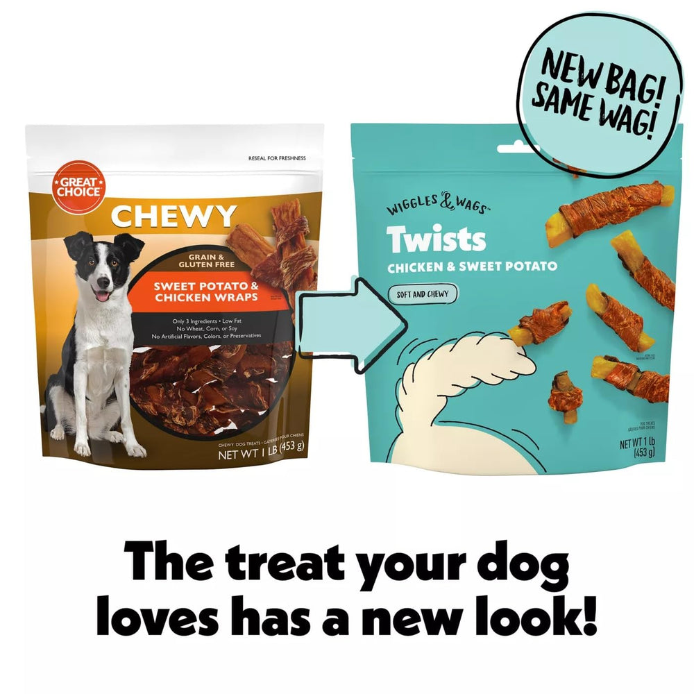 Wiggles & Wags Twists mordiscos suaves para entrenamiento.