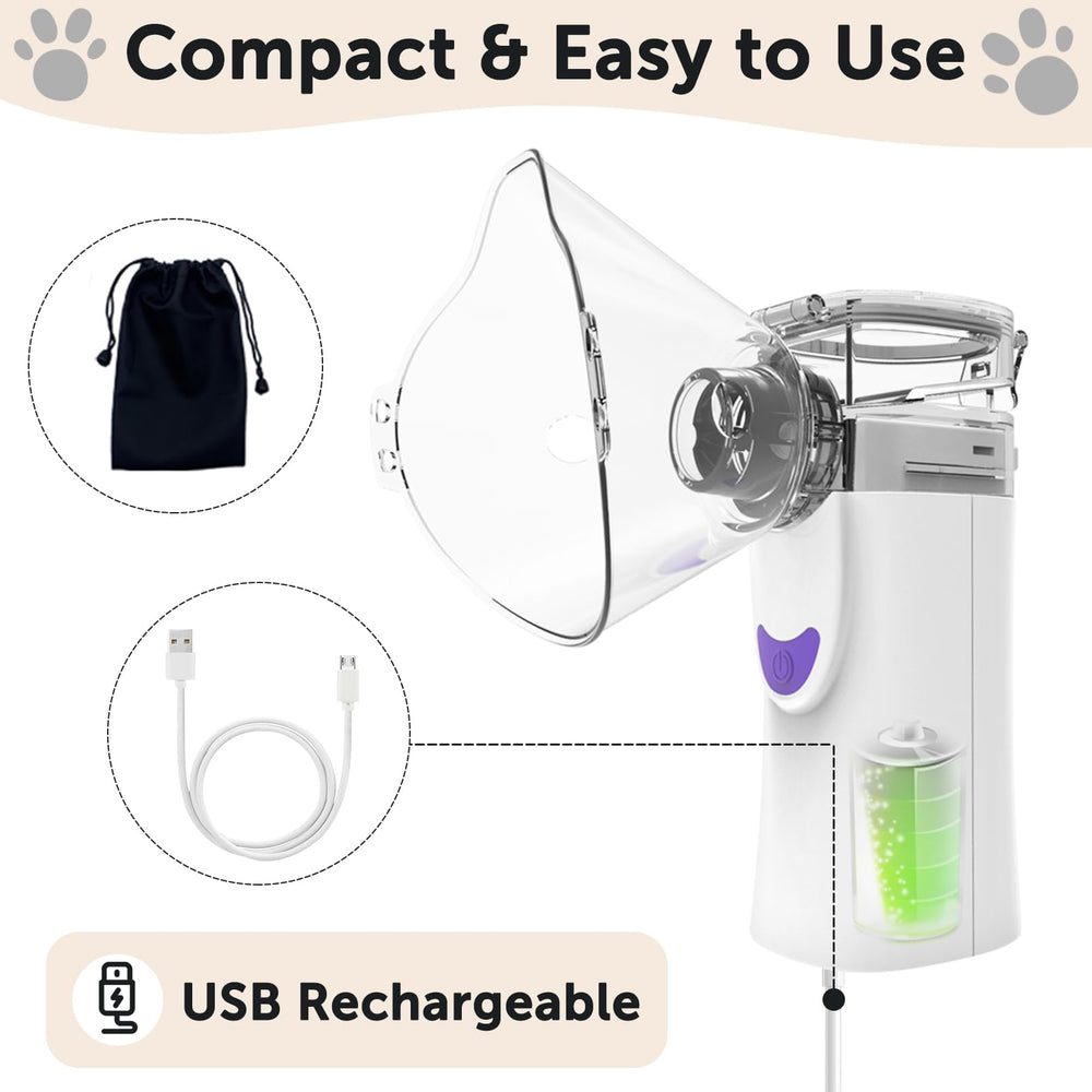WIKSRY Nebulizador para gatos; formato portátil para llevar con facilidad.