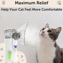 WIKSRY Nebulizador para gatos; funcionamiento silencioso para menos estrés.