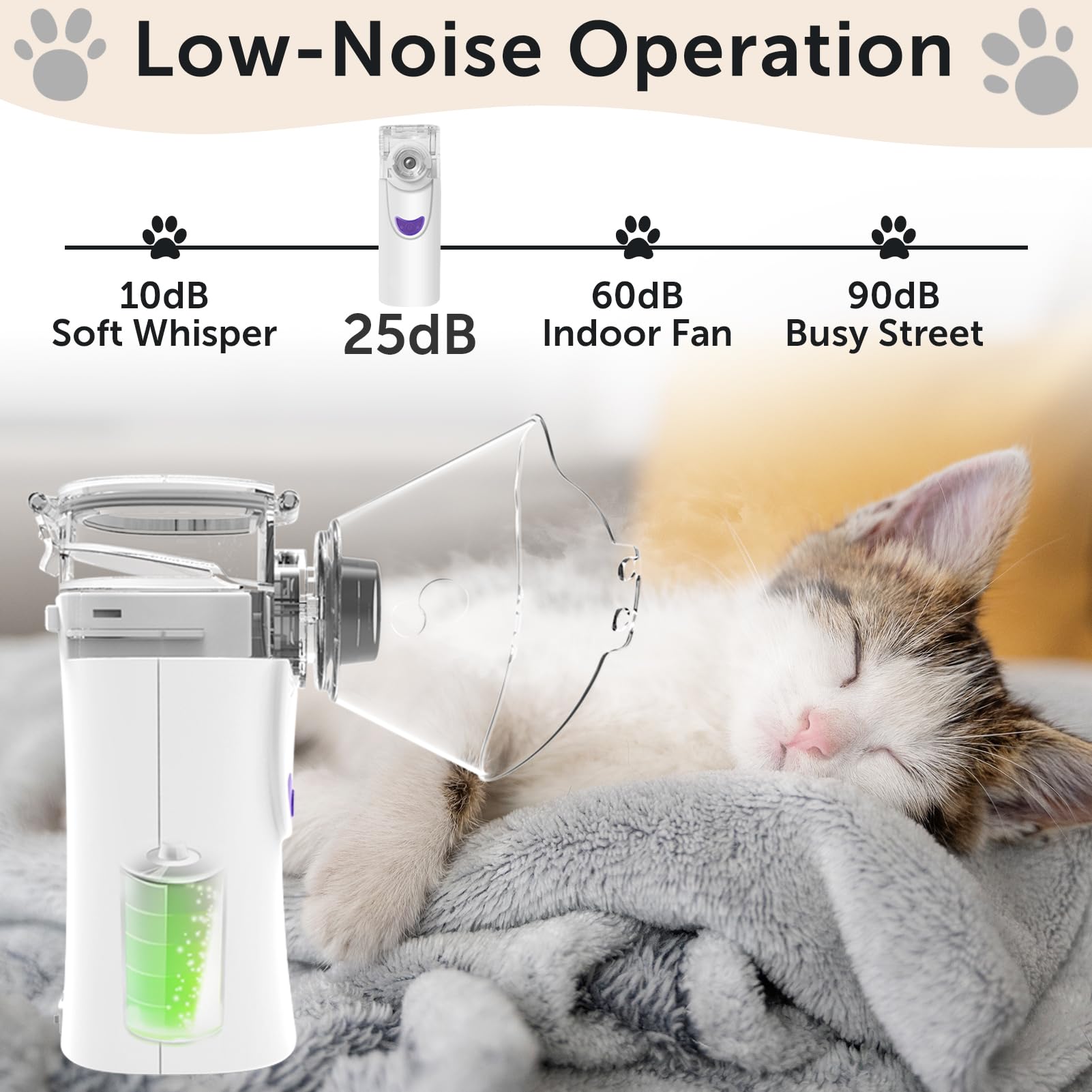 WIKSRY Nebulizador para gatos; ideal para uso doméstico y sesiones rápidas.