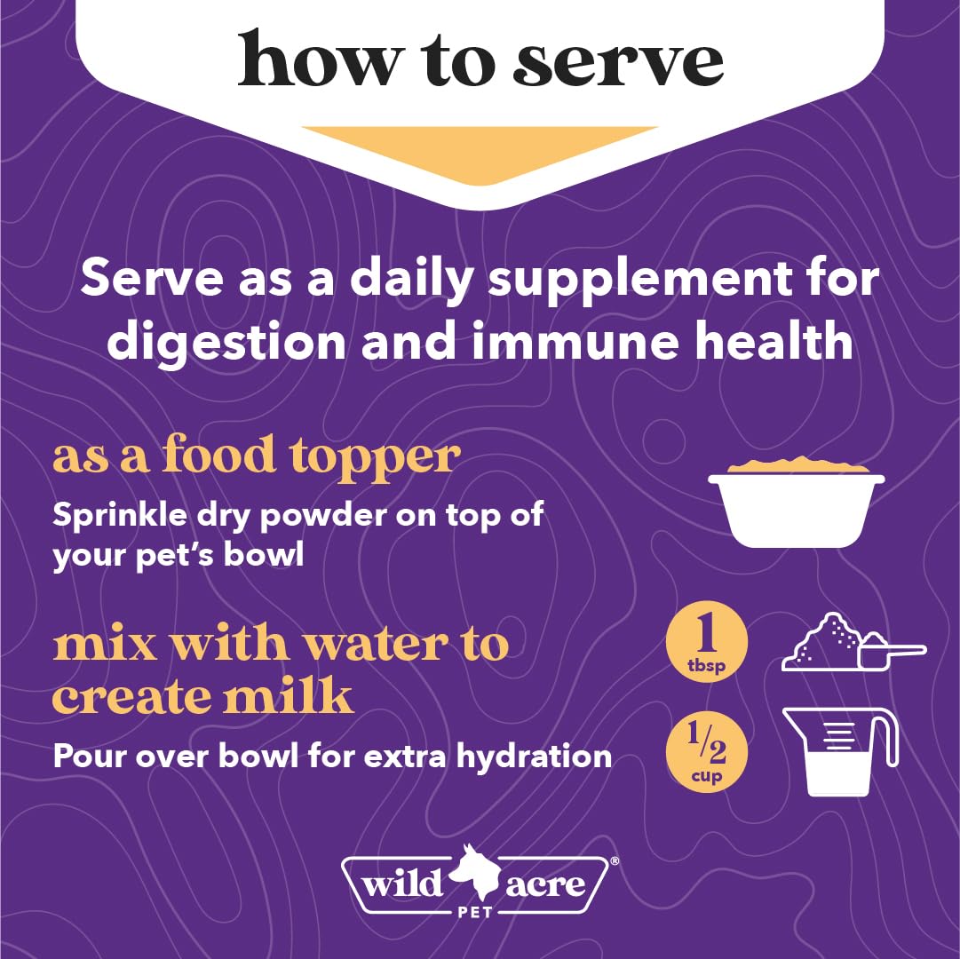 Mezcla con agua de Wild Acre para hidratar la dieta de tu perro.