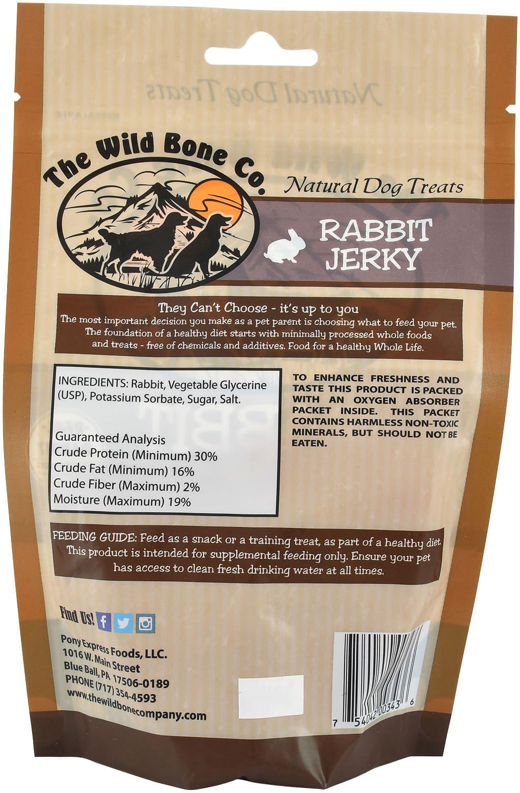Wild Bone Company conejo tiras sin alérgenos comunes