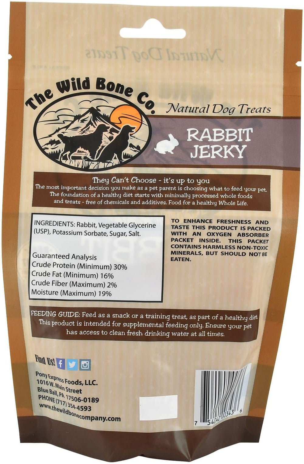 Wild Bone Company conejo tiras sin alérgenos comunes