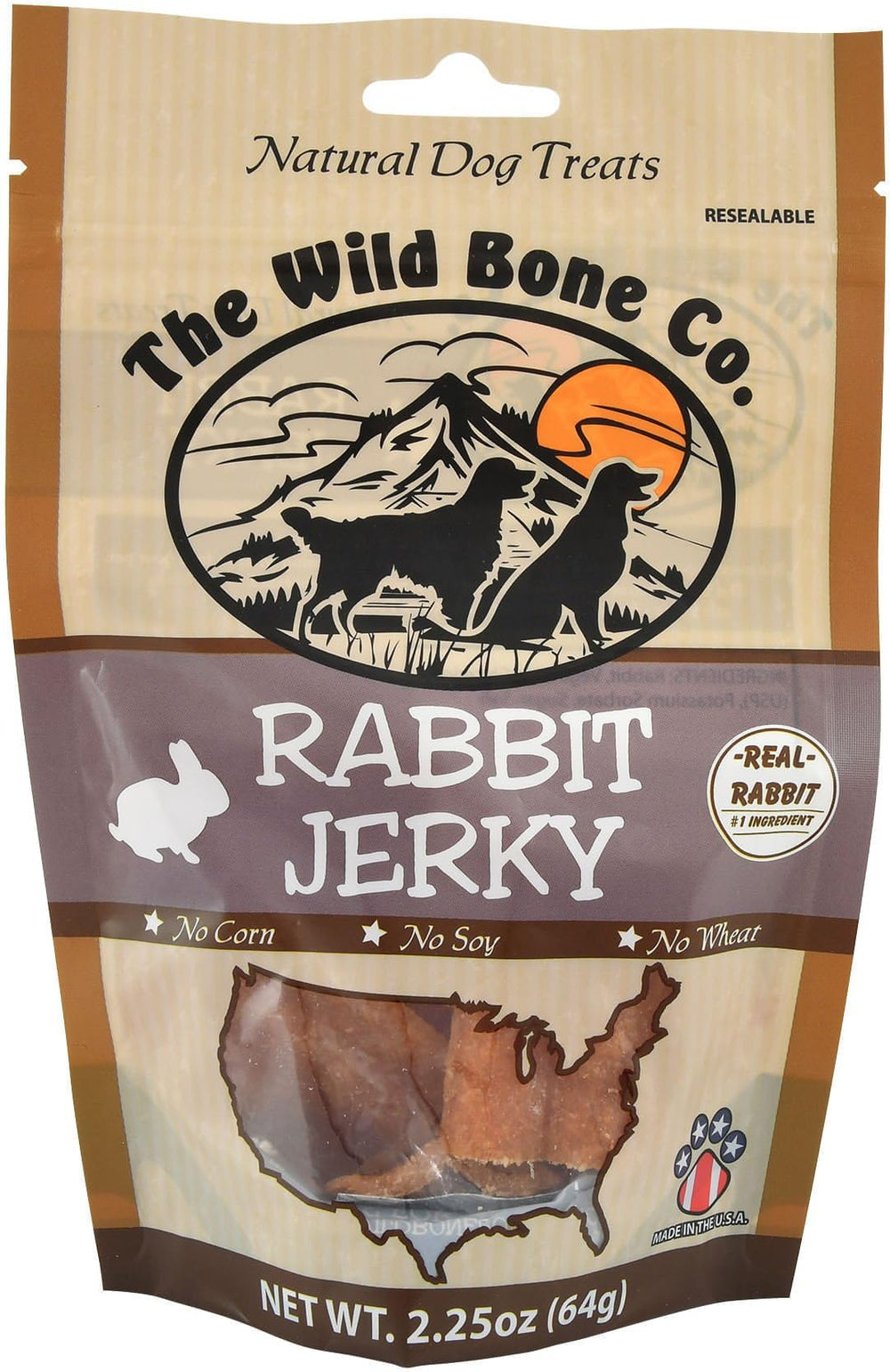 Wild Bone Company conejo tiras snack para perros