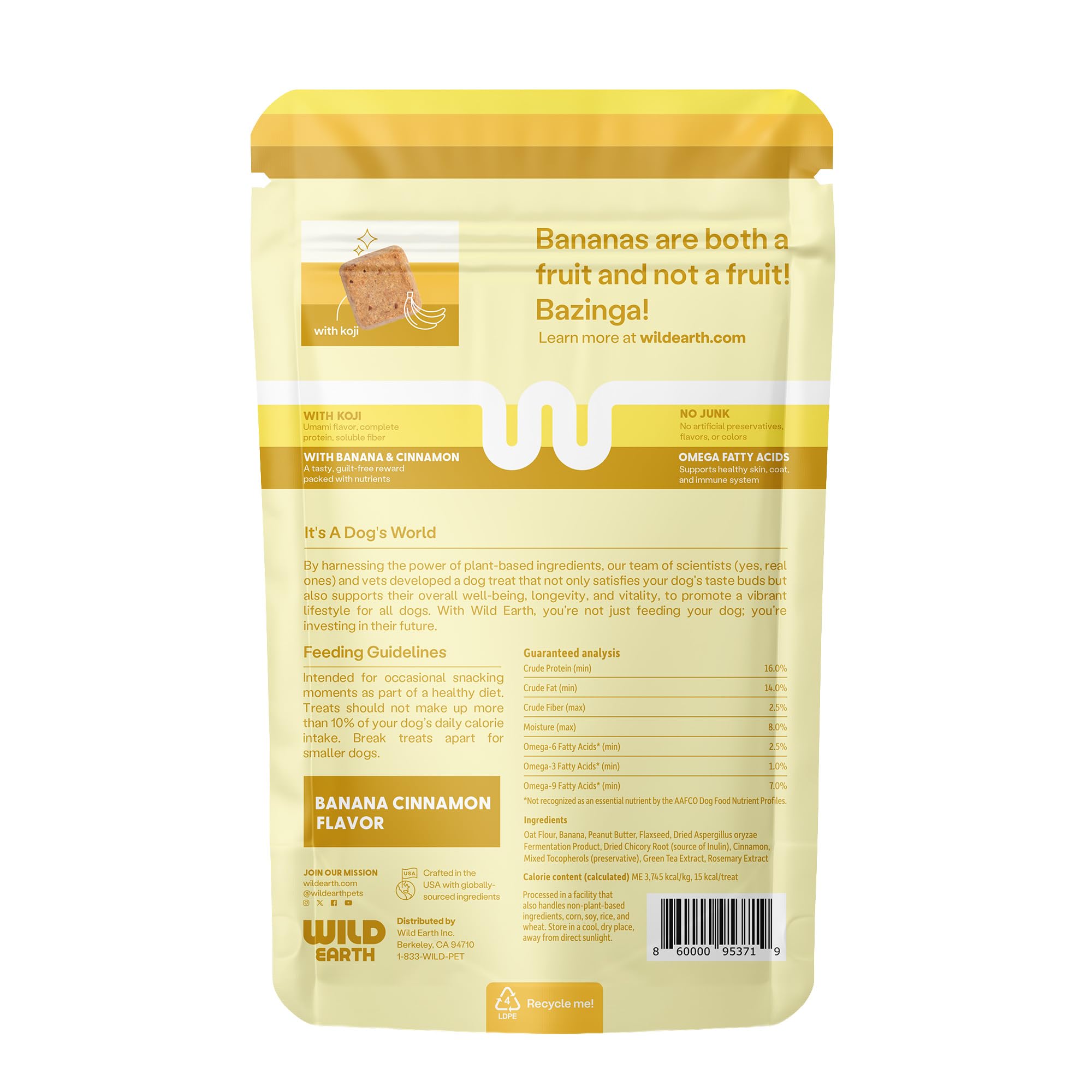 Wild Earth: bocadito con ácidos omega para piel y pelaje sanos.