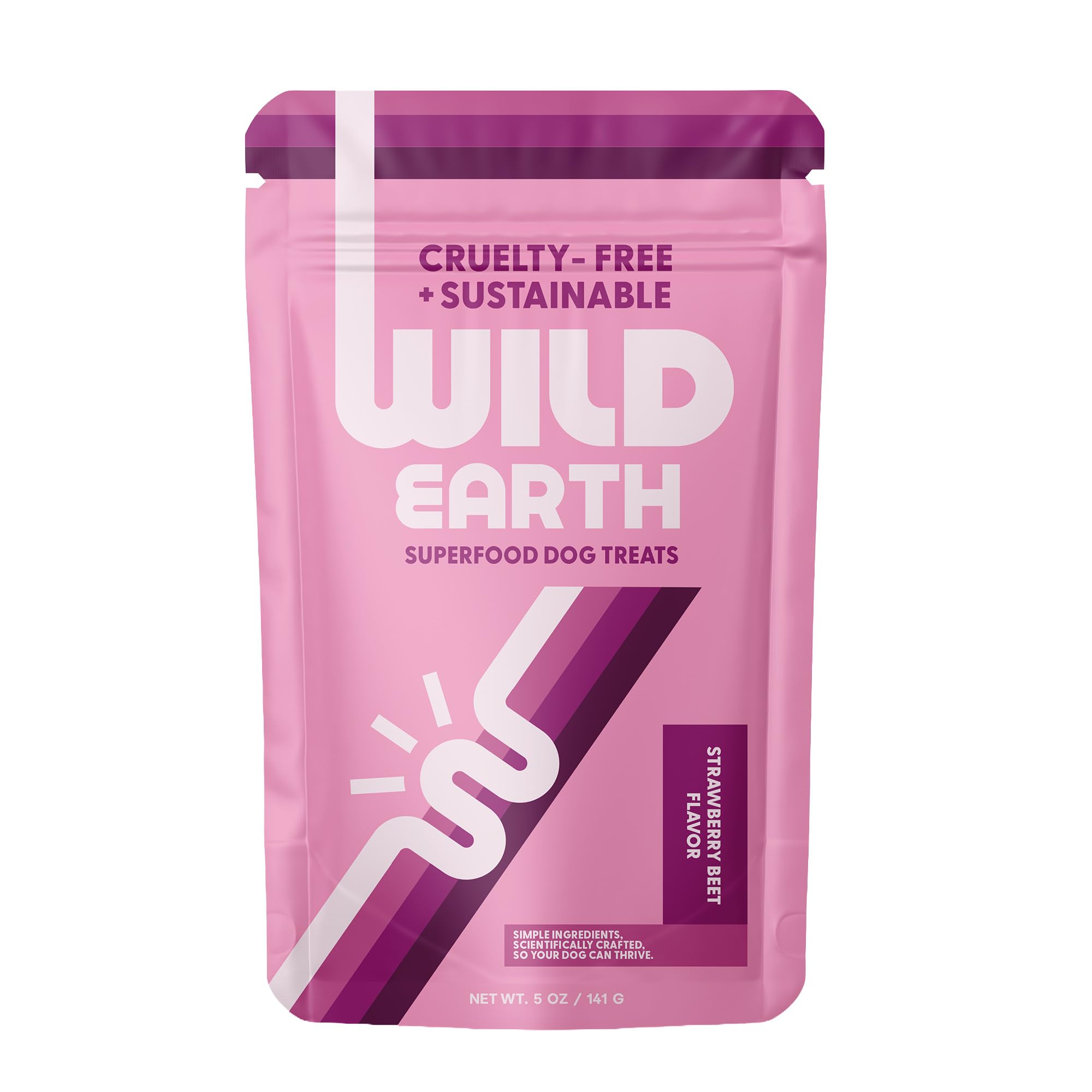 Wild Earth snack para perros en empaque, opción saludable para entrenar.