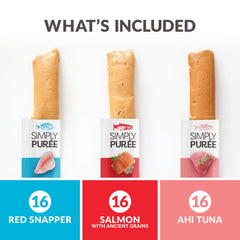 Wild Eats Simply Puree con Pargo Rojo, fuente de proteína para vitalidad.