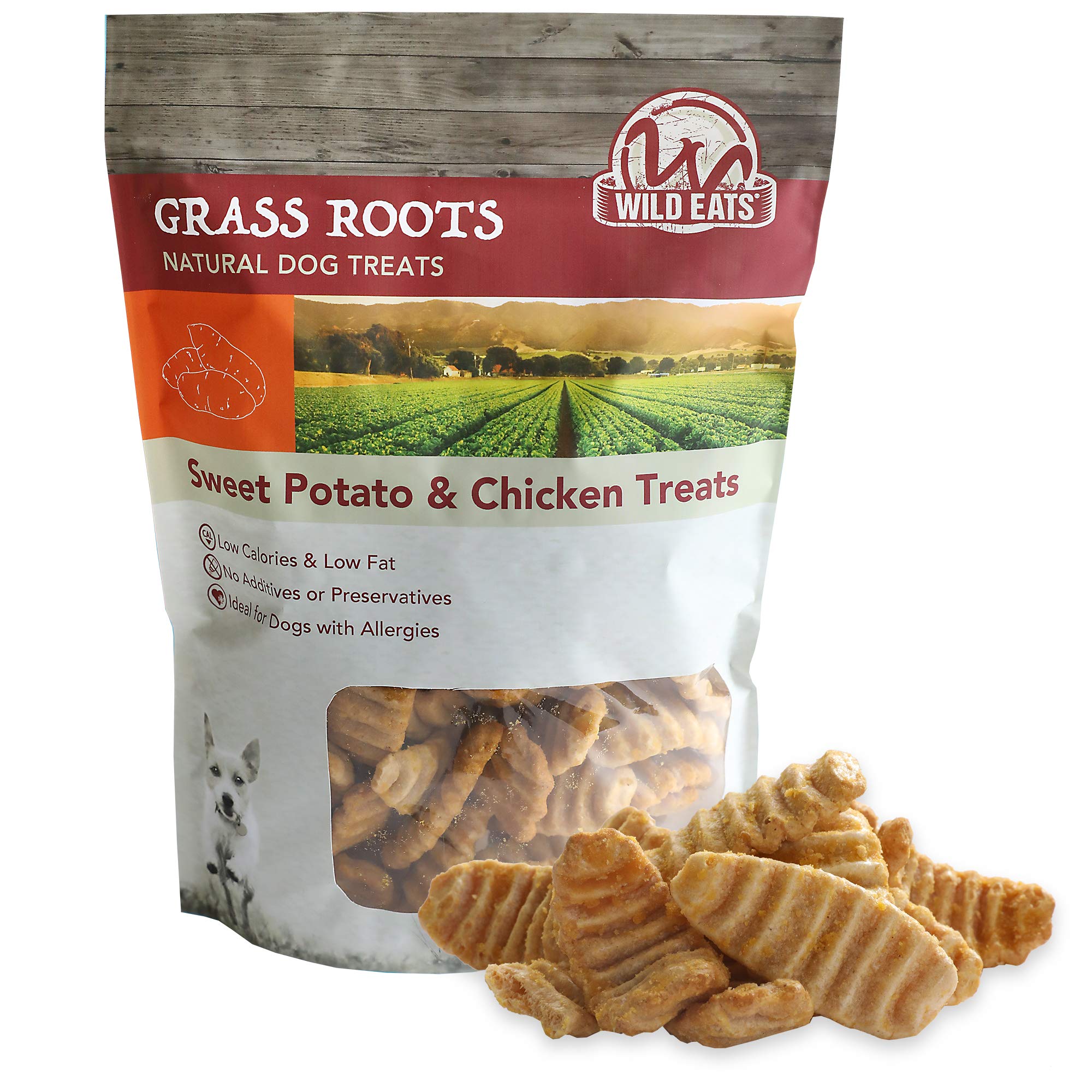 Premios Wild Eats para perros con patata dulce y pollo, ideal para entrenamiento
