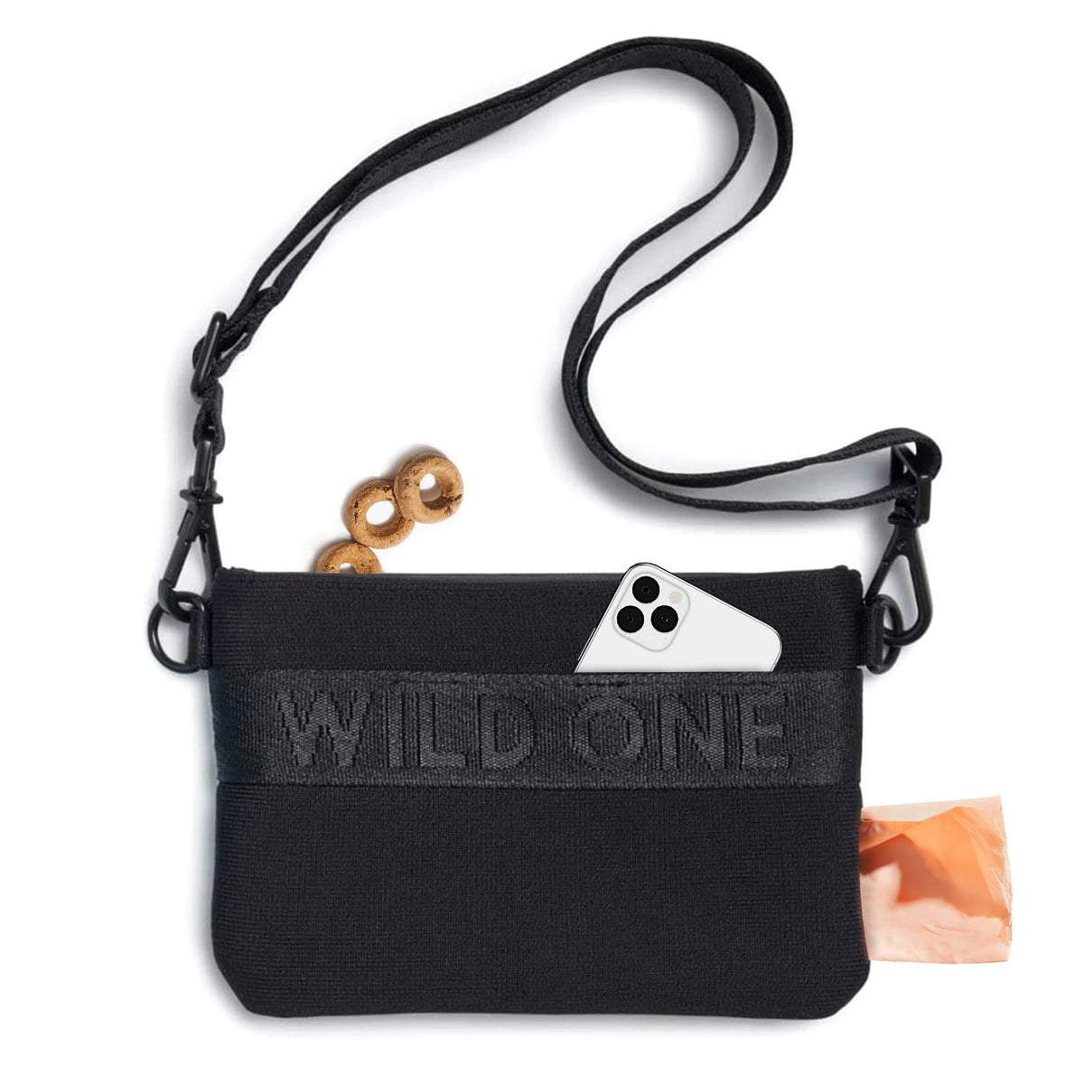 Wild One Treat Pouch frente: diseño práctico con acceso rápido a golosinas para entrenar