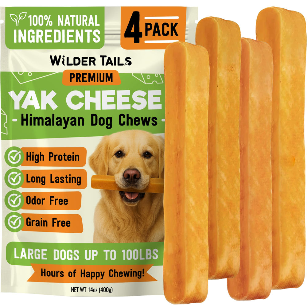 Wilder Tails queso de yak duradero para perros grandes, ideal para masticadores agresivos.