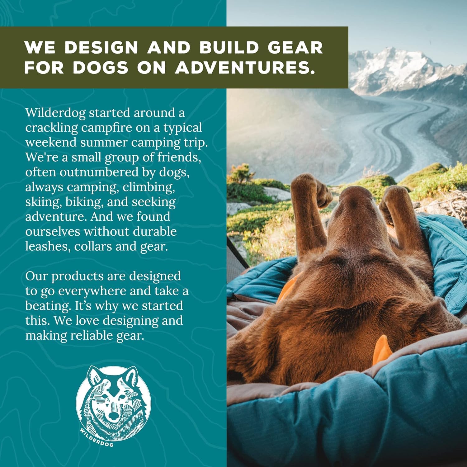 Wilderdog arnés color olivo para estilo y visibilidad natural.