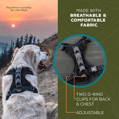Arnés Wilderdog con asa superior para asistencia rápida en terreno.