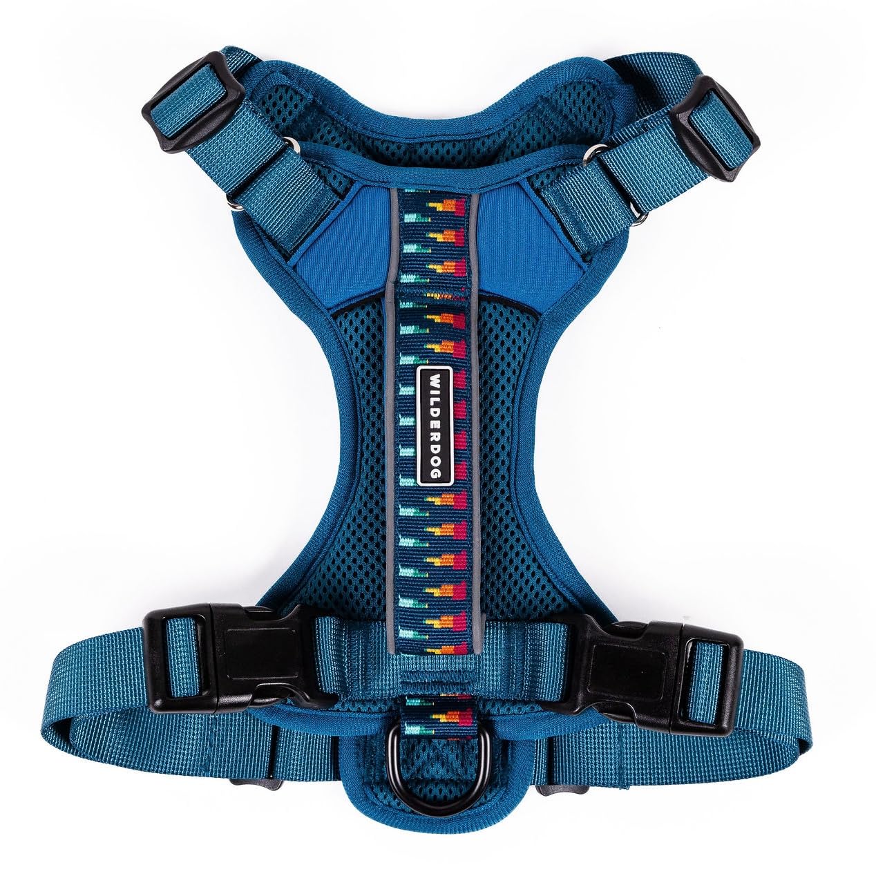 Arnés Wilderdog ligero con reflectantes para paseos nocturnos, color pacífico azul.