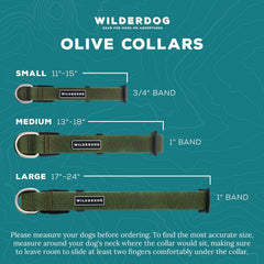 Collar Wilderdog banda de 1 pulgada en color oliva