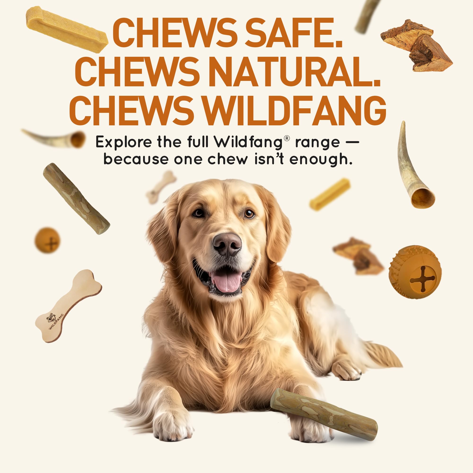 Wildfang alivio de ansiedad: masticación que calma al perro.