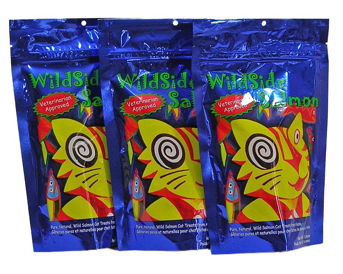 WildSideSalmon bocaditos de salmón salvaje para gatos, snack sabroso para premiar