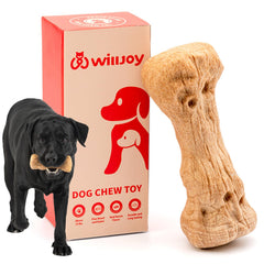 Willjoy juguete indestructible de pino y nylon para perros grandes, ideal para mordidas fuertes.
