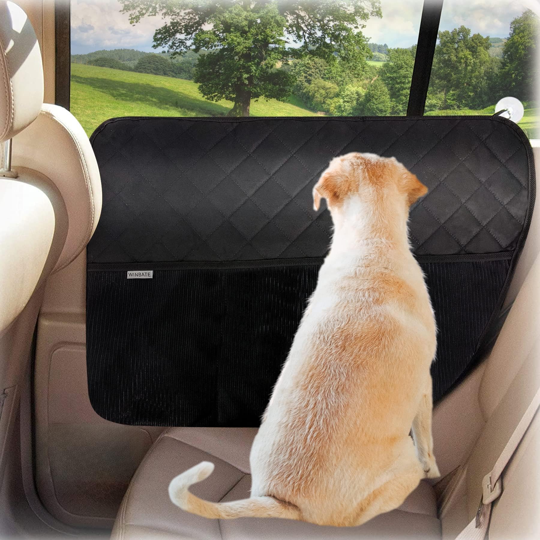 Winbate protector de puerta para coche con dos piezas, ideal para perros y mordiscos suaves
