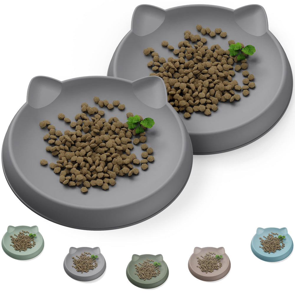 Wingcases cuencos para gato de silicona suave, dos piezas, aptos para comida y agua