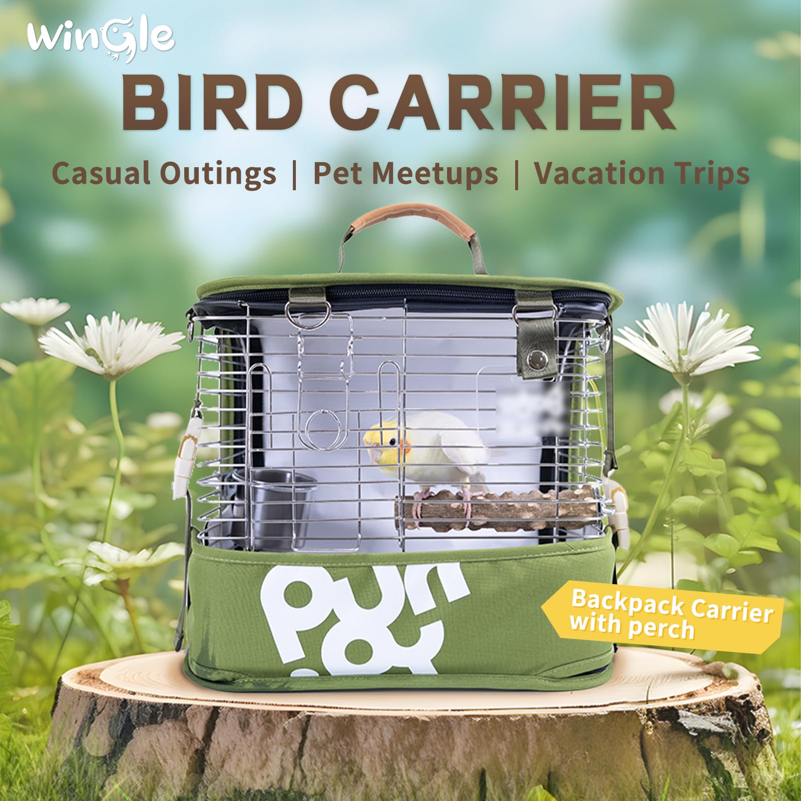 Wingle uso diario y viajes: ideal para aves pequeñas.