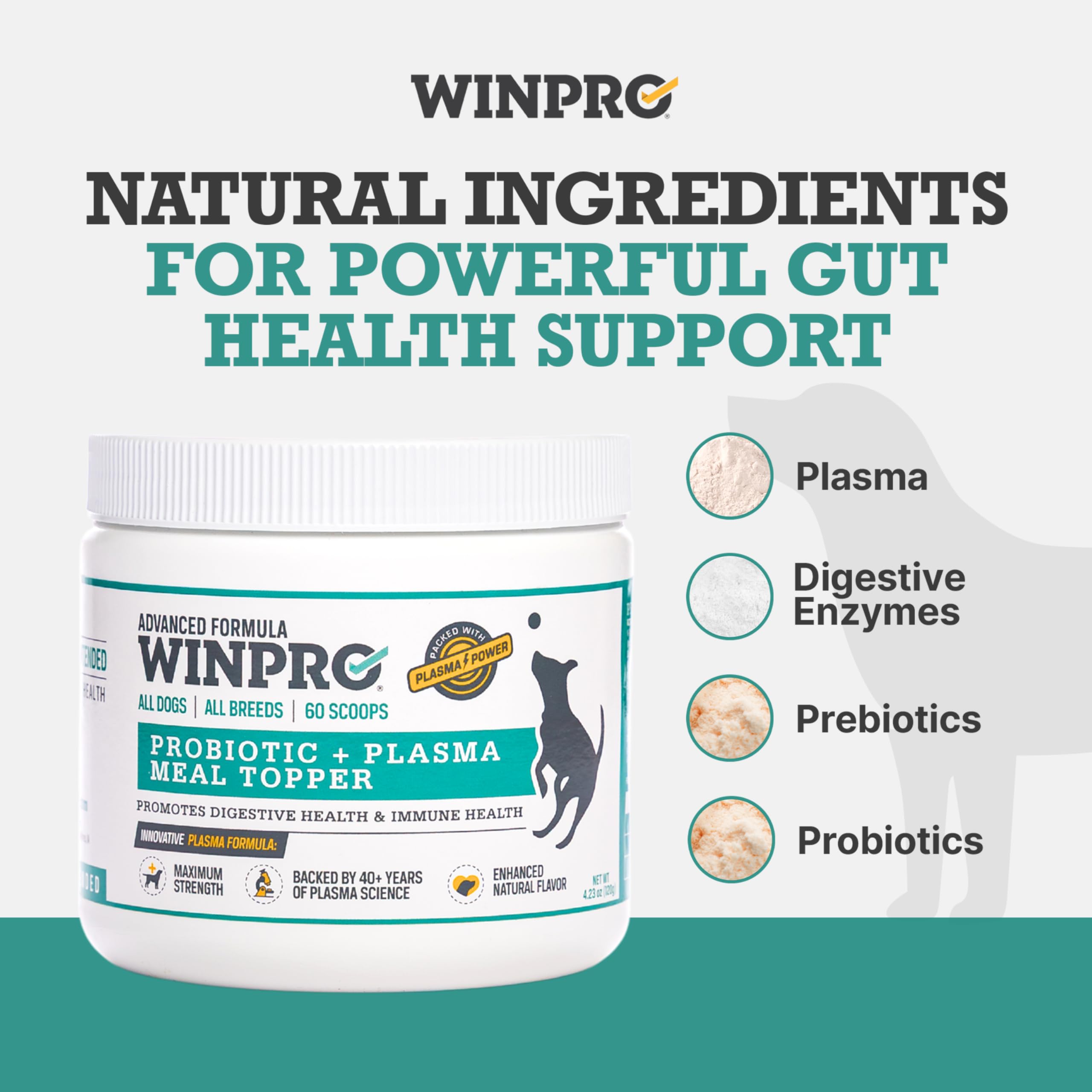 WINPRO apoyo inmunitario con probióticos para perros.