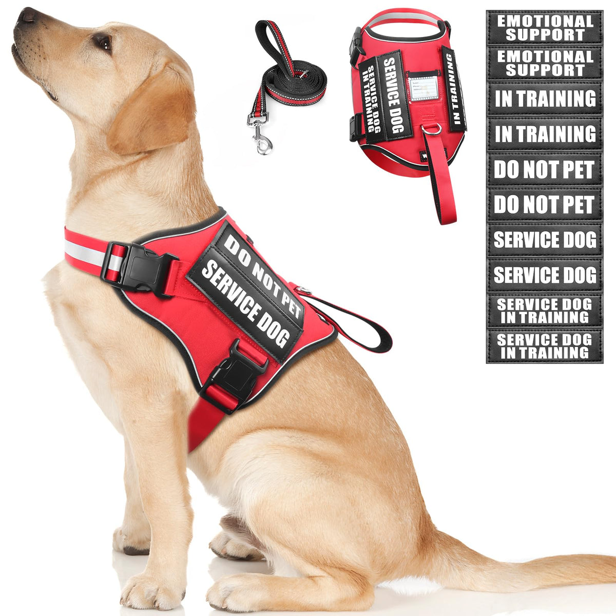 WINSEE arnés de servicio para perro con parches, ideal para entrenamiento y roles