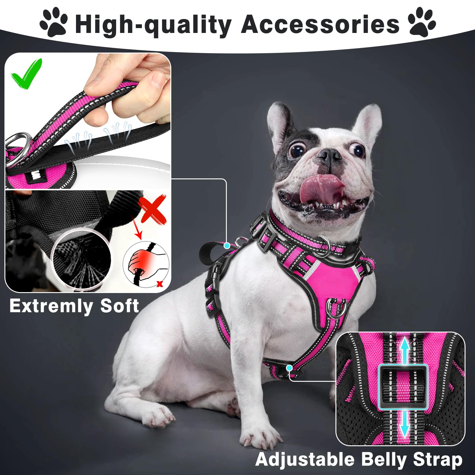 WINSEE collar-reflejante para perros con ajuste fácil de usar