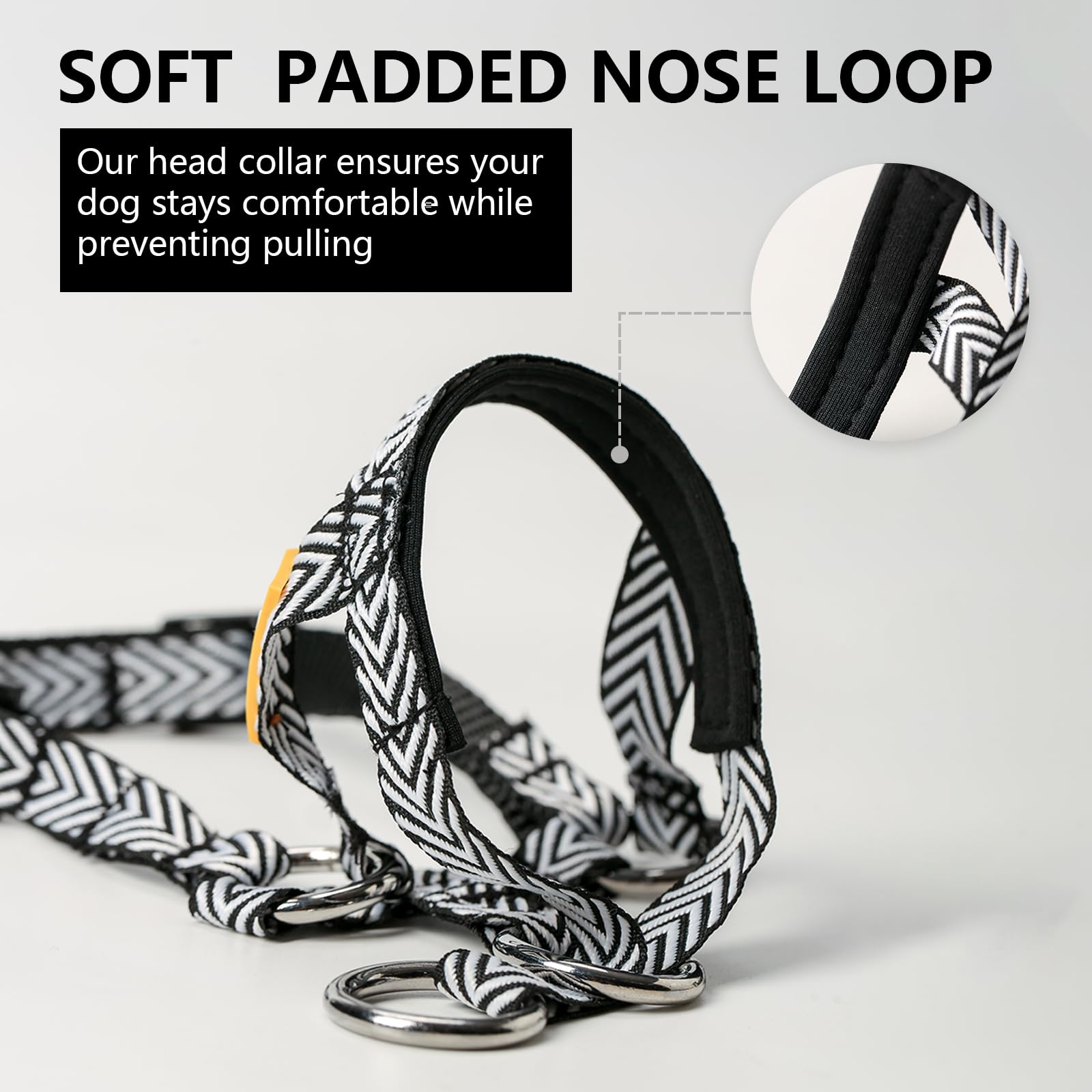 Diseño rayas blanco y negro wintchuk collar de cabeza