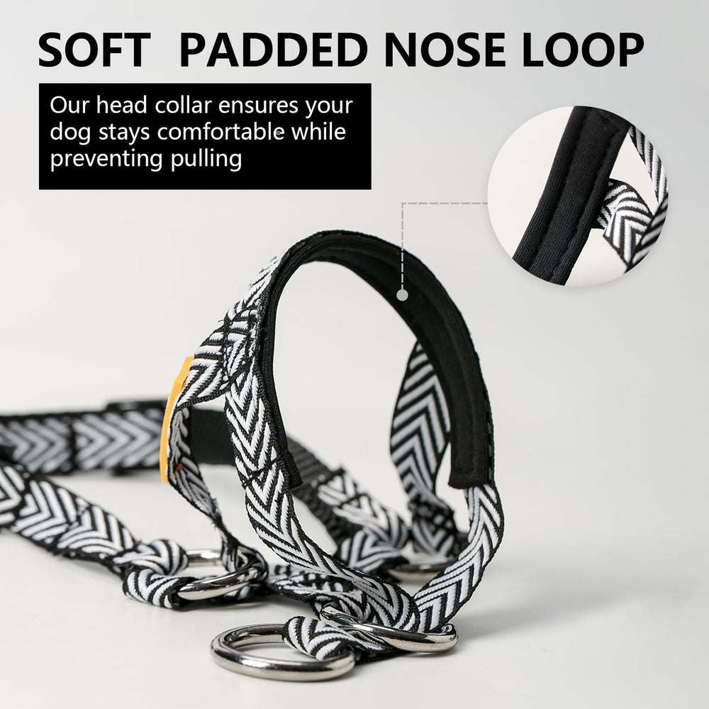 Diseño rayas blanco y negro wintchuk collar de cabeza