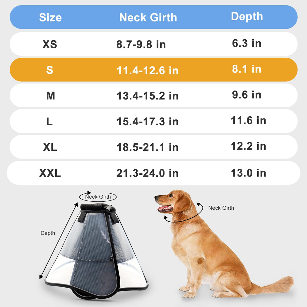 WinWeal cono para perro con collar de PVC transparente para visión clara