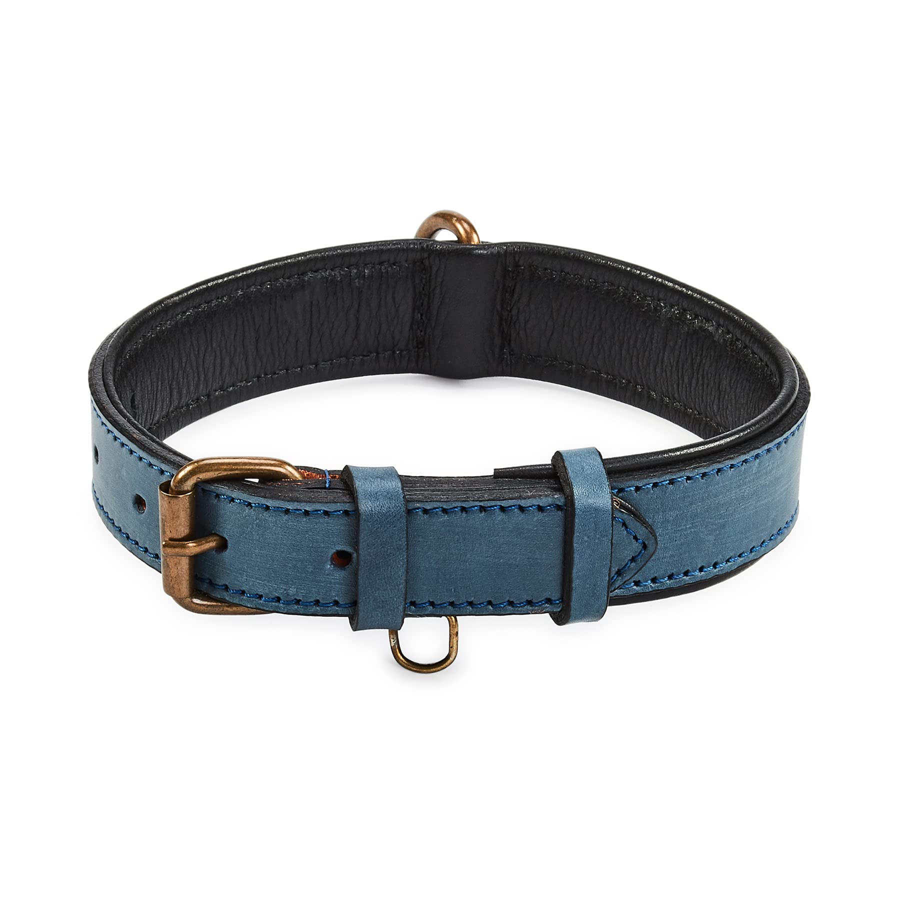 Wise Owl Accessories collar de cuero real con interior acolchado para paseos cómodos.
