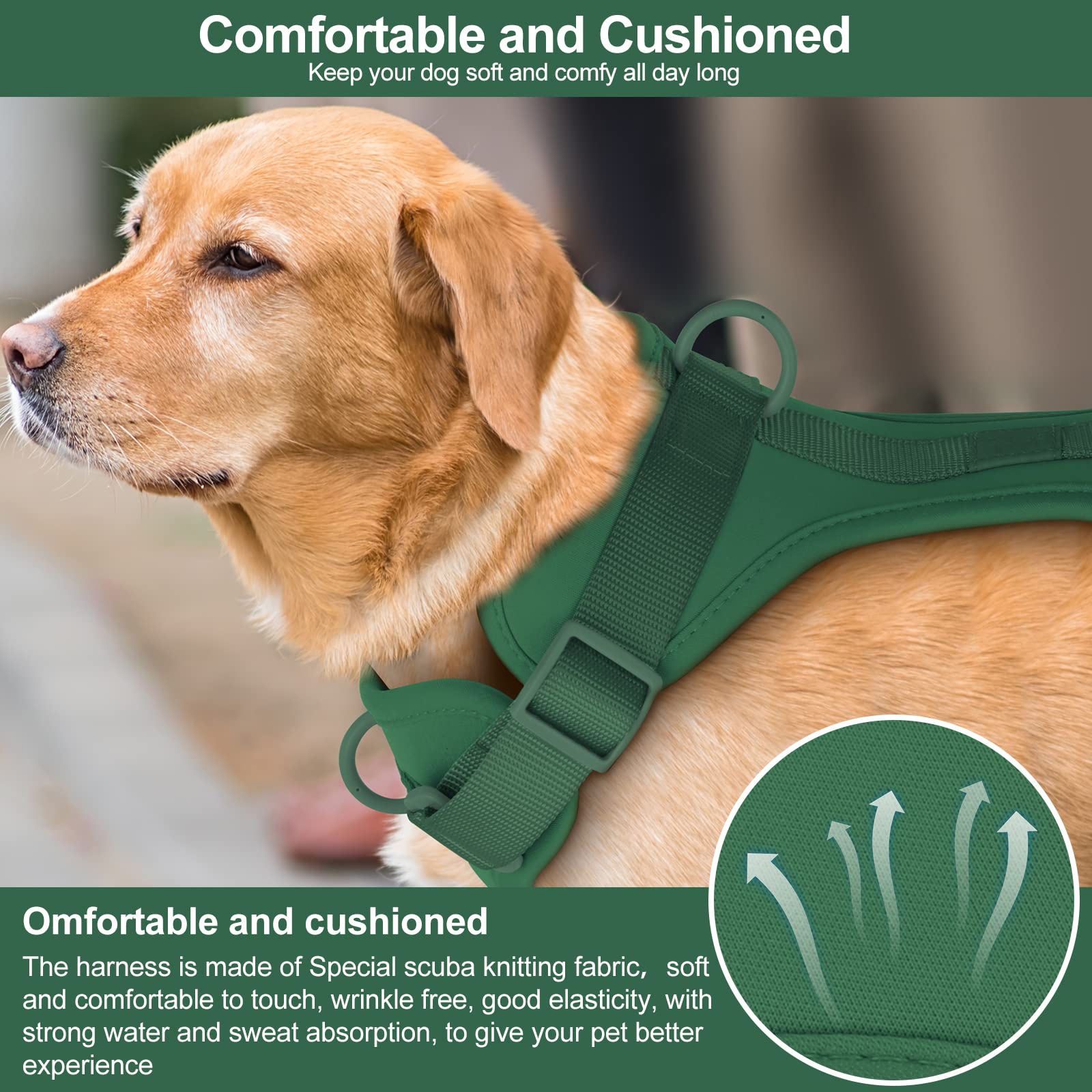 Acolchado cómodo de Wisedog para mayor confort durante caminatas.