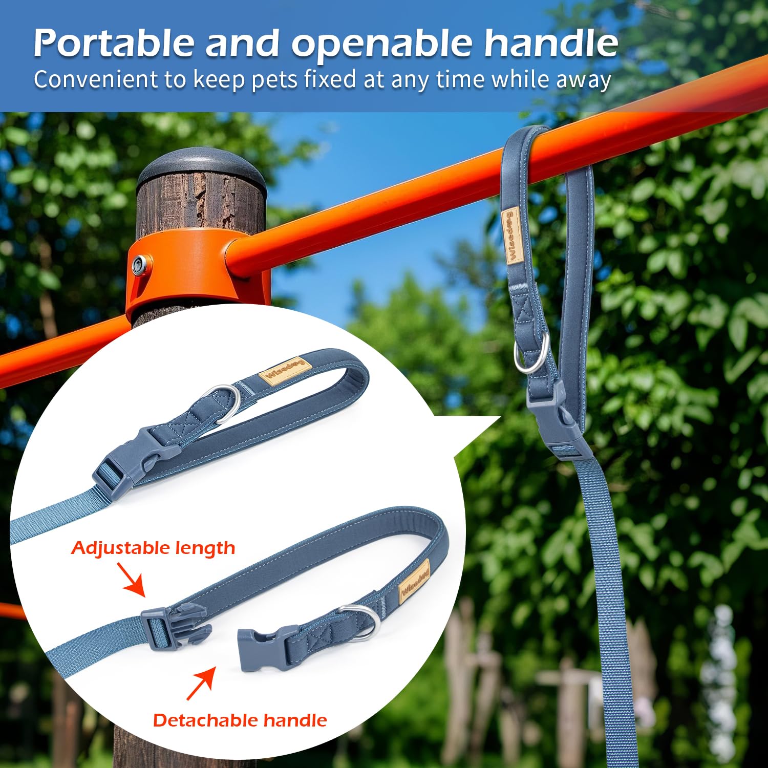 Wisedog correa ajuste longitud, perfecto para caminatas y entrenamiento.