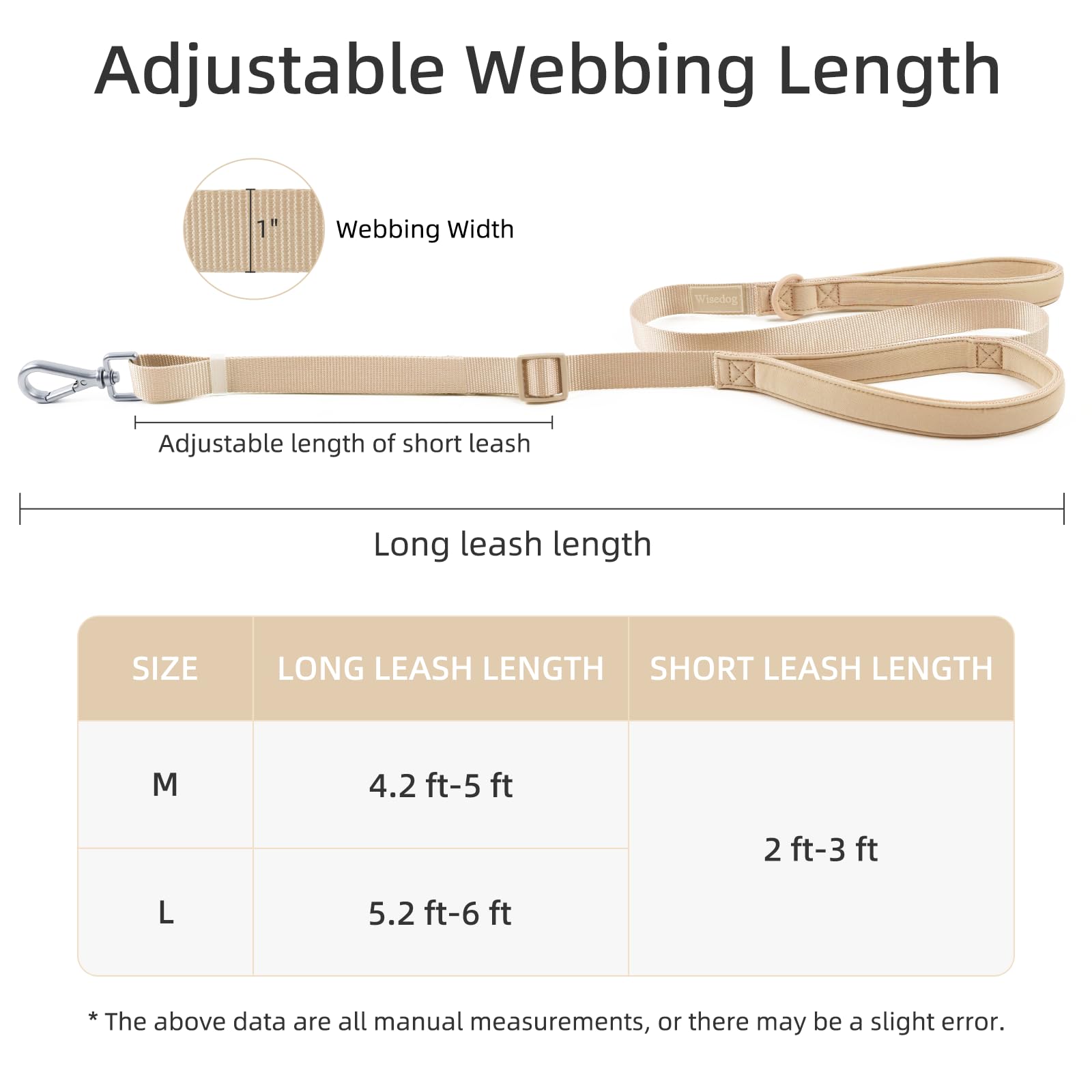 Wisedog longitud ajustable de la correa para perros.